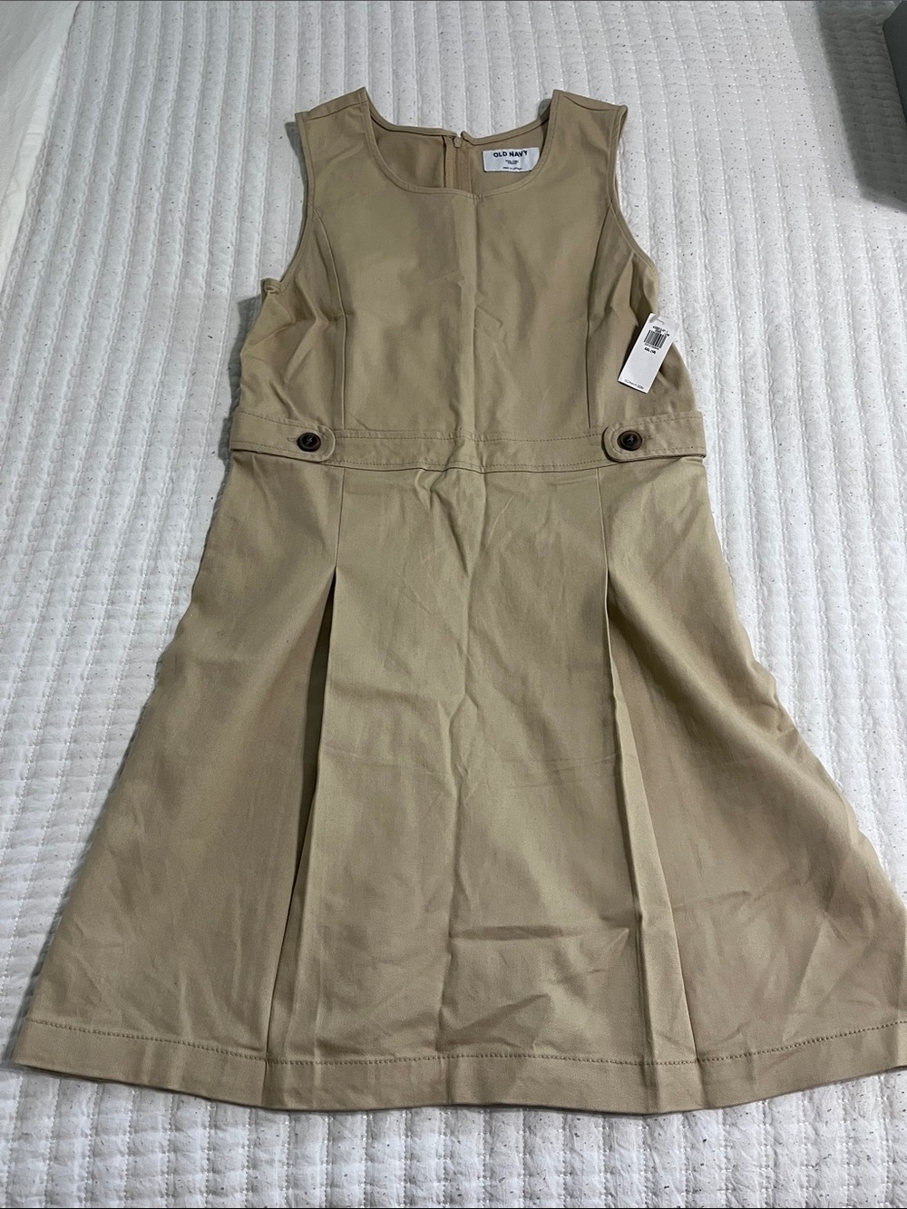 Old Navy Khaki Sleeveless School Jumper Dress
